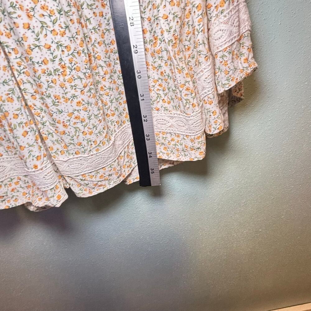 Women's Sokoe Collective White Yellow Floral Ruffle Cottagecore Prairie Dress M - Picture 11 of 11